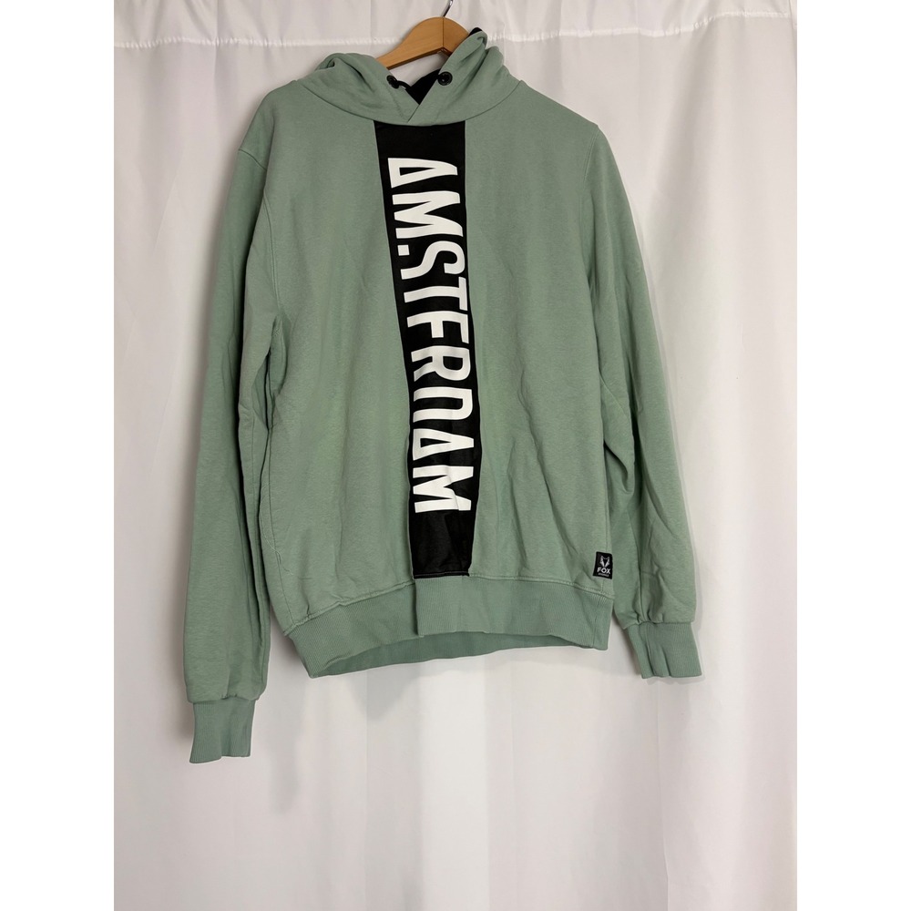 Fox Originals Amsterdam Hoodie Sage Green Graphic Pullover XL